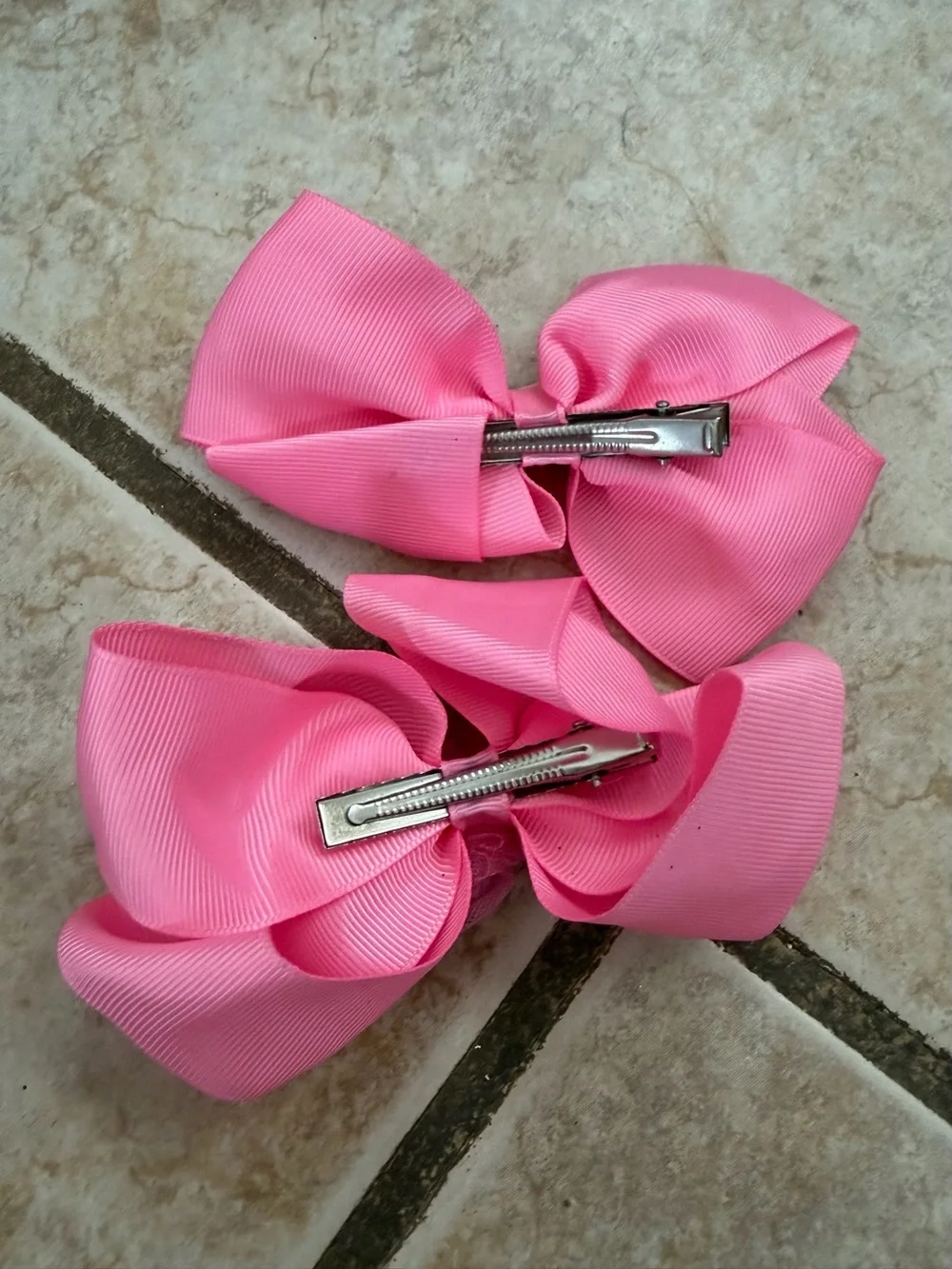 Girls Pink Decorative Hair Bows - Kids Accessories